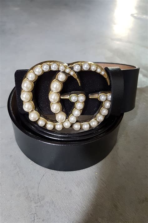 gucci pearl belt ebay|Gucci belt with pearl buckle.